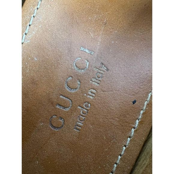 GUCCI Men's Black Drivers Leather Web Trim Slip On Loafers Size 10 - Picture 10 of 12